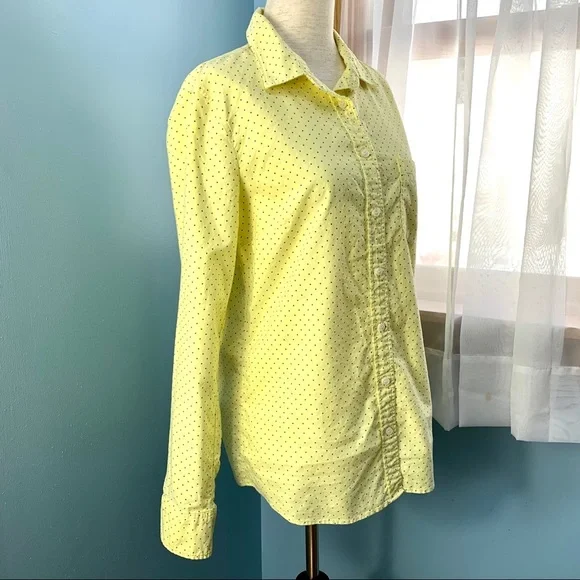J. Crew Yellow Polka Dot Button Down Shirt - Picture 7 of 8